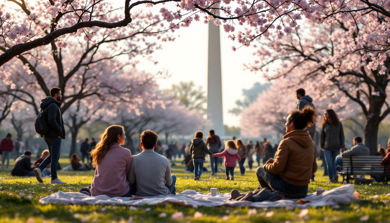 découvrez l'histoire des cerisiers en fleurs de washington d.c. cette année, moins éclatants qu'à l'accoutumée. malgré cela, l'énergie et la vitalité de ses habitants illuminent la ville, révélant un contraste fascinant entre la nature et la vie urbaine.